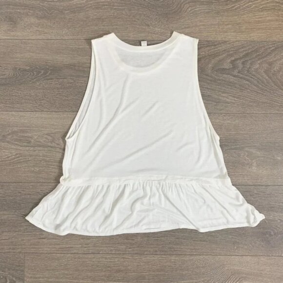 Aritzia Wilfred Babydoll Top Peplum Ruffle hem Sleeveless White Size XS - Picture 8 of 8